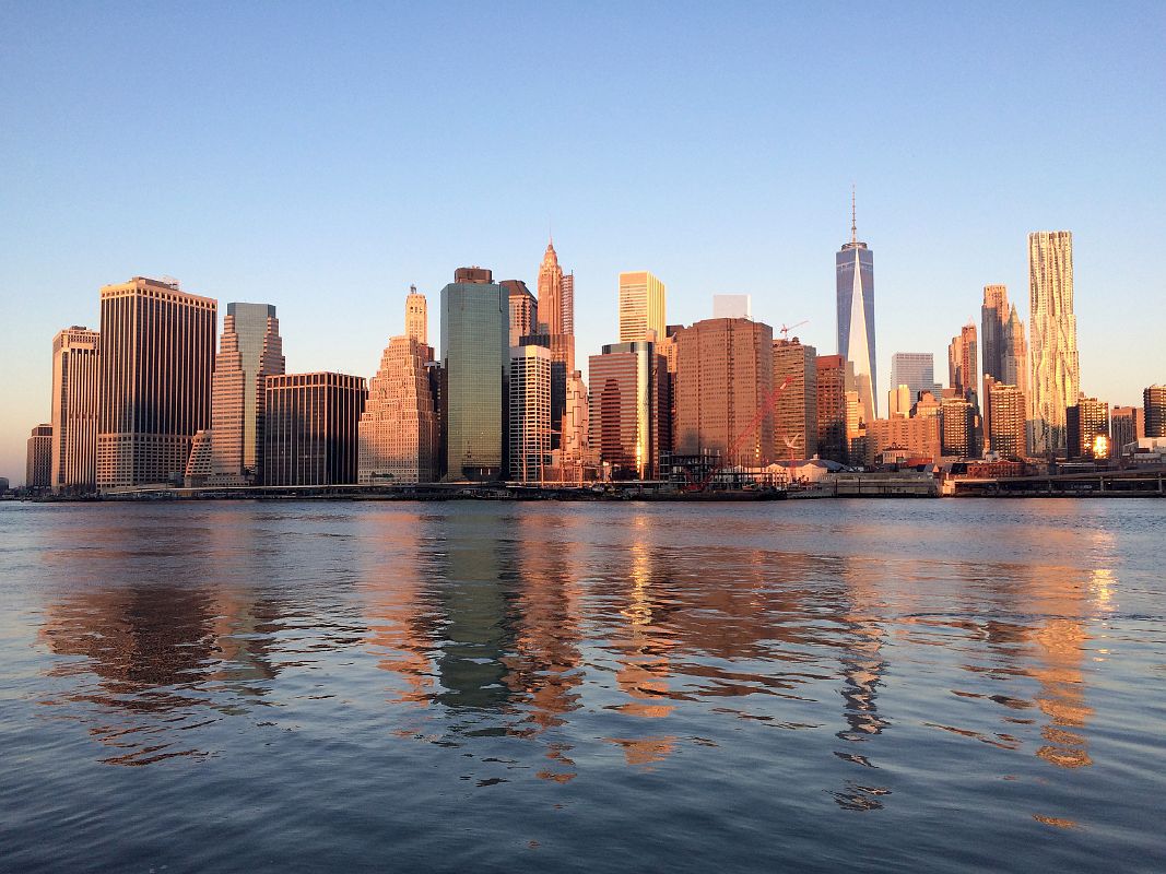 00-1 Sunrise On New York Financial District Skyline From Brooklyn Heights